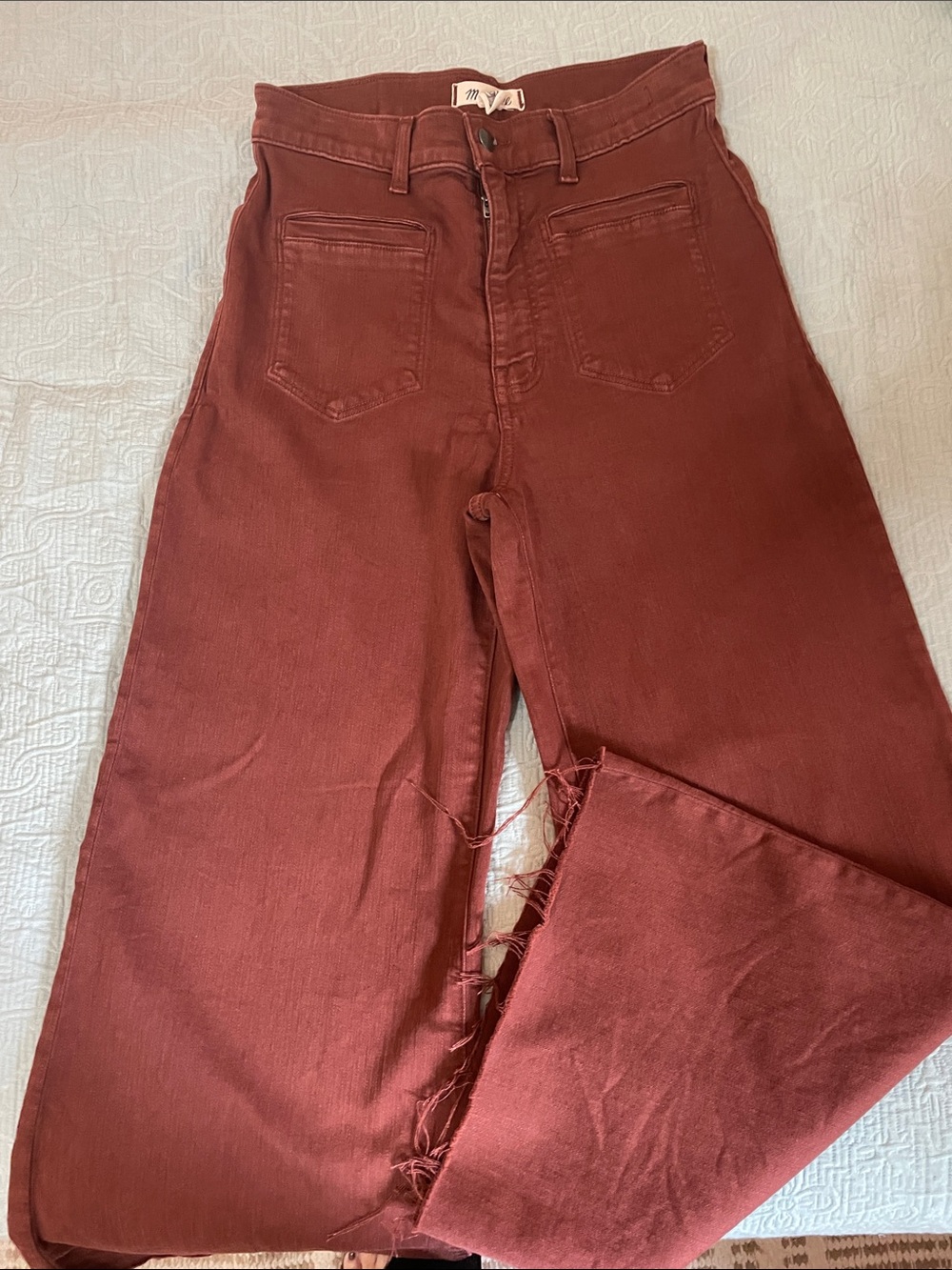 Madewell High-Rise Jeans in Rust